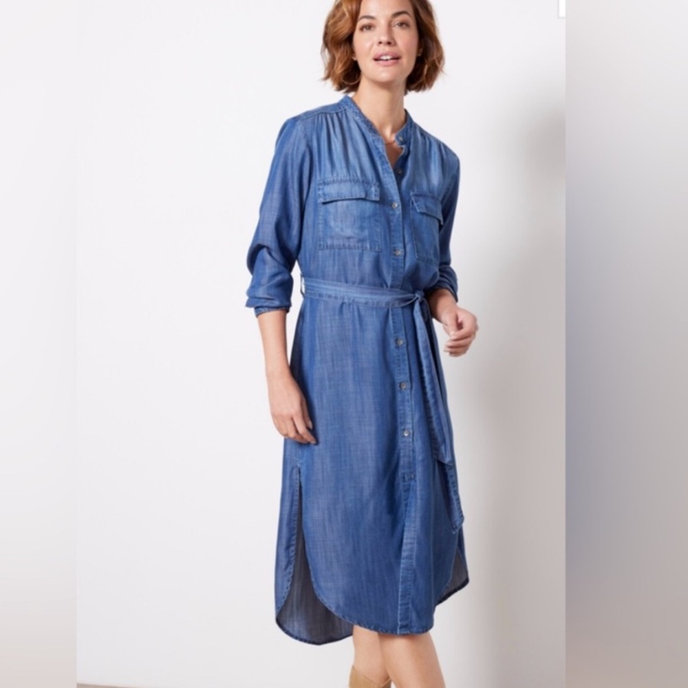 *NEW* Cloth & Stone x Evereve Curved Hem Shirt Dress - Picture 2 of 15